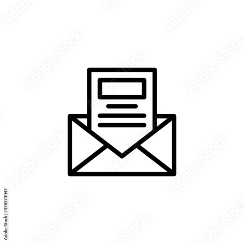 Newsletter Icon in black line style icon, style isolated on white background