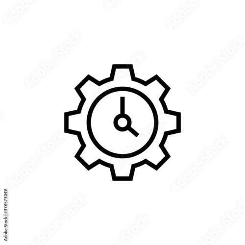 Time Management Icon  in black line style icon, style isolated on white background