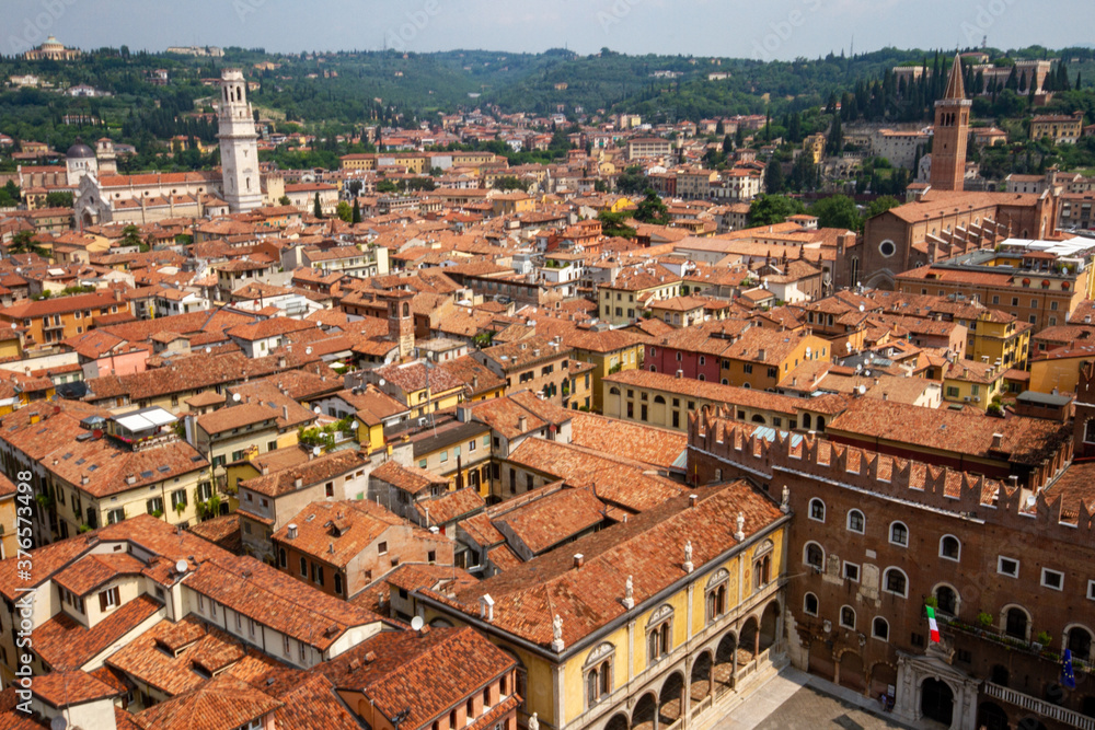 Aerial View of Verona from Torre dei Lamberti
