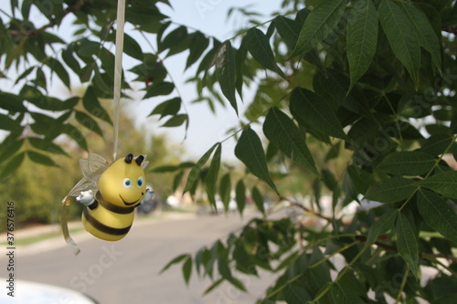 Fototapeta Naklejka Na Ścianę i Meble -  bee toy on a branch of a tree