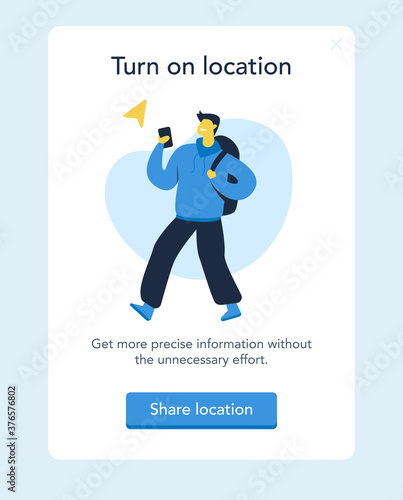 app page template for turn on location and notification