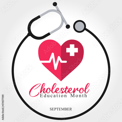 Vector graphic of national cholesterol education month good for national cholesterol education month celebration. flat design. flyer design.flat illustration.
