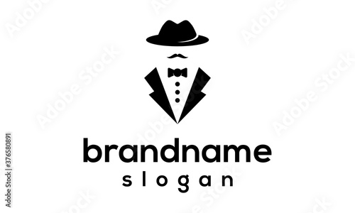 Simple butler logo design vector