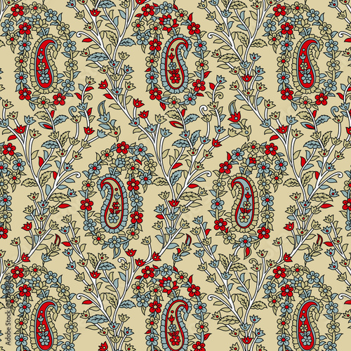 traditional Indian paisley pattern on    background