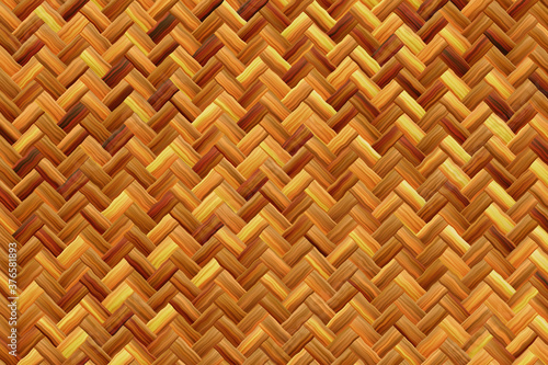 Rattan texture  detail handcraft bamboo weaving background. Brown wicker basket illustration