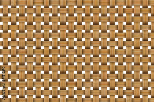 Brown basket weave seamless background. Classic cross woven texture decorative pattern. Natural wicker bamboo effect