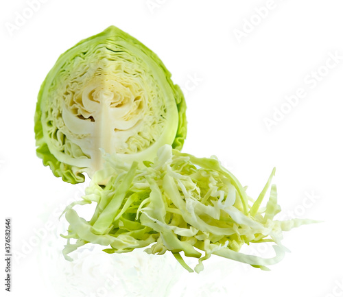 Obraz na płótnie green cabbage isolated on white background w salonie
