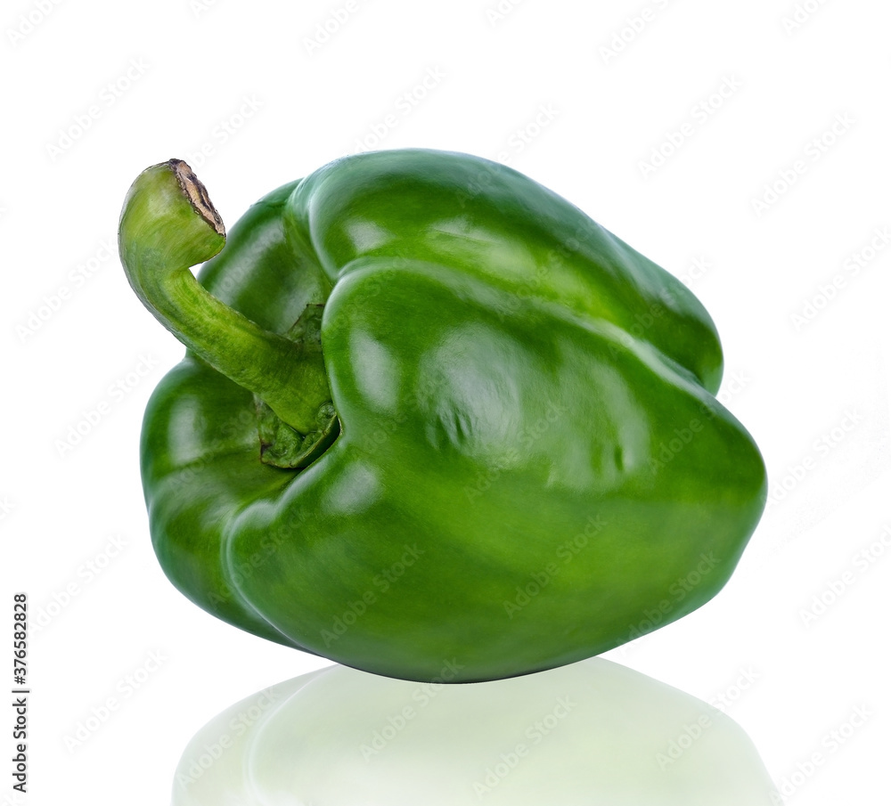 Green bell peppers isolated on white background. Green bell peppers isolated on white background.