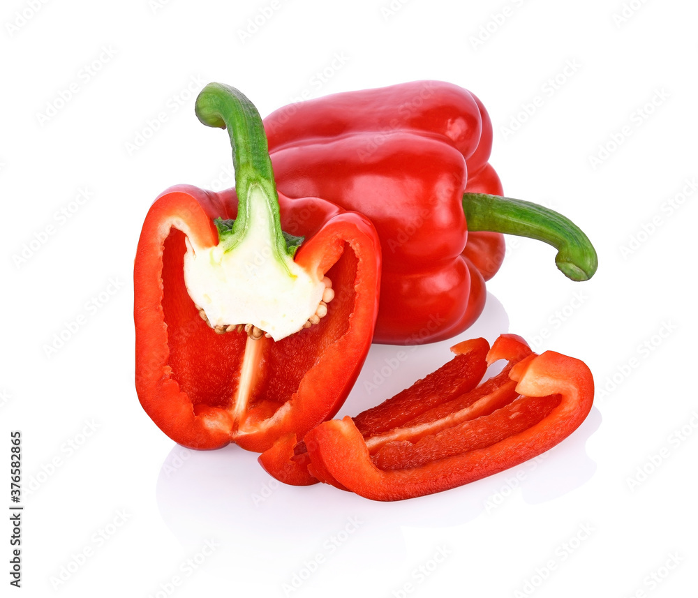 Red peppers isolated on white background - Image