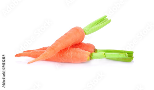 Obraz na płótnie Carrots, isolated vegetable on white background - Image w salonie