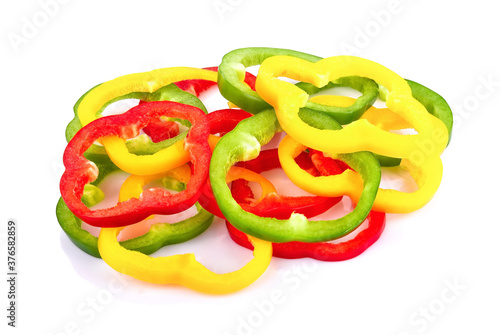 Obraz na płótnie Bell peppers isolate on white background - Image w salonie