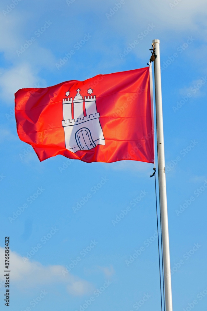 Flagge Hamburg – Rot, 90 X 150 Cm, Sturmflagge Aus Polyester Für Festival & Feiern