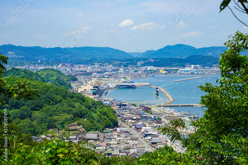 岡山県　鷲羽山から見下ろす倉敷市の児島地域

