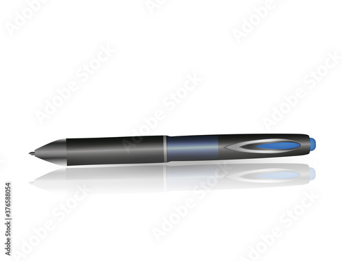 A black ballpoint pen lying