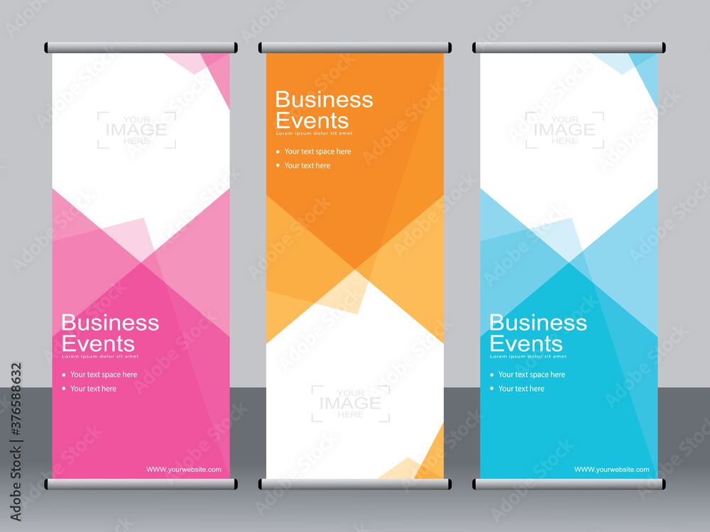 Naklejka premium Business banner roll up set,standee banner template,Modern banner.
