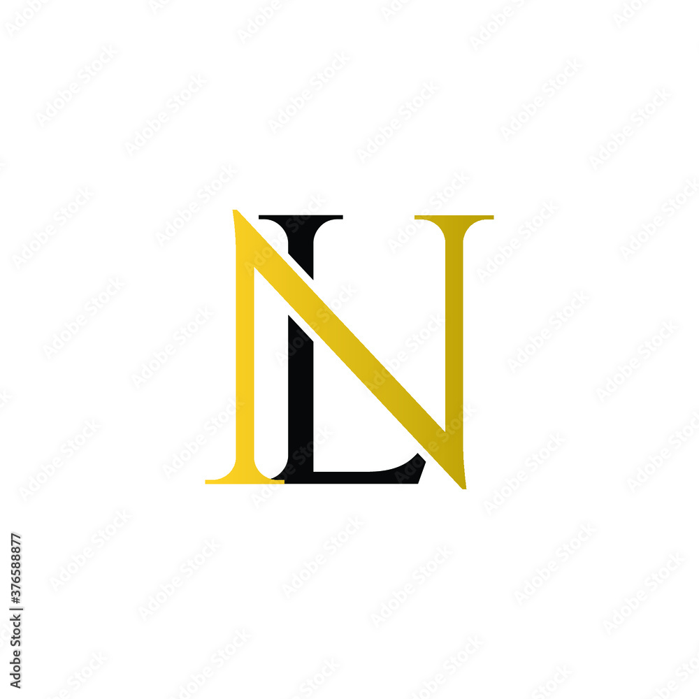 Initial Monogram letter NL LN Logo isolated in white Initial Monogram letter NL LN Logo isolated in white