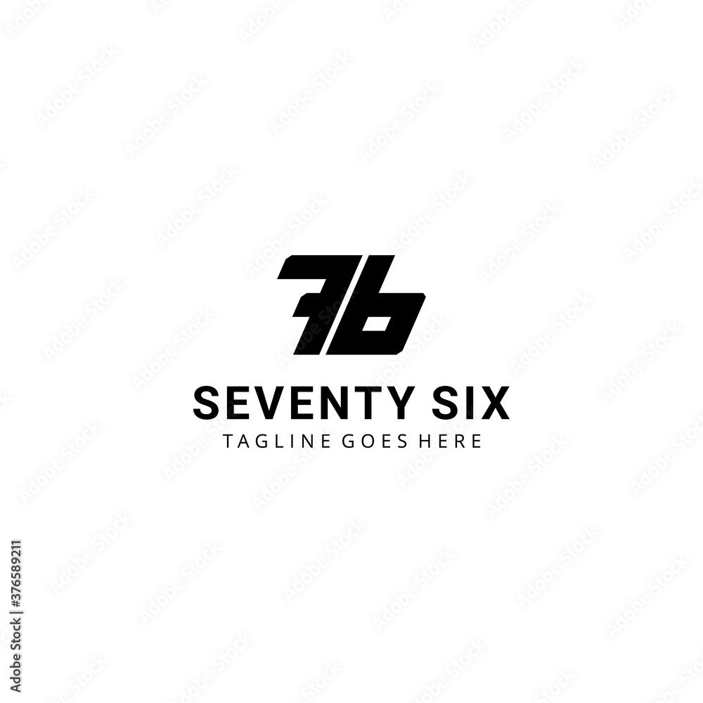 Creative modern Illustration seventy six monogram sign geometric logo design template