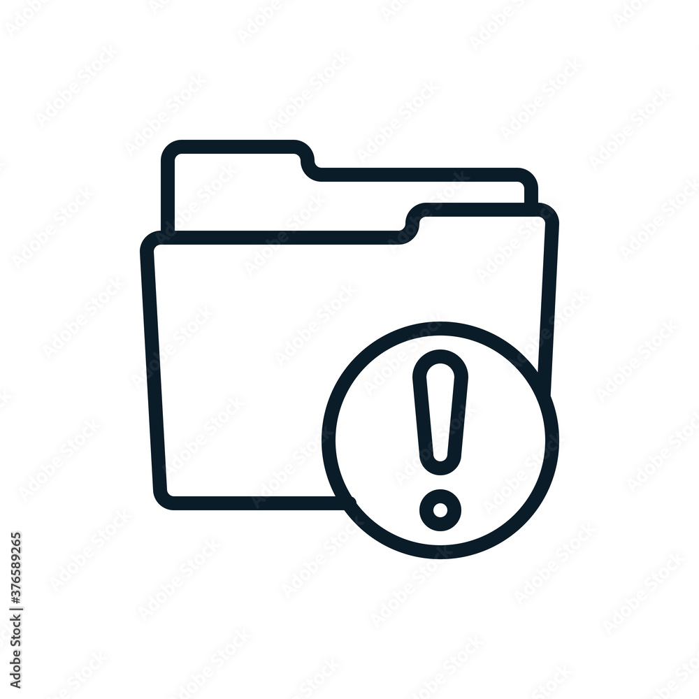 Exclamation, warning, caution with folder outline icons. Vector illustration. Editable stroke. Isolated icon suitable for web, infographics, interface and apps. Exclamation, warning, caution with folder outline icons. Vector illustration. Editable stroke. Isolated icon suitable for web, infographics, interface and apps.