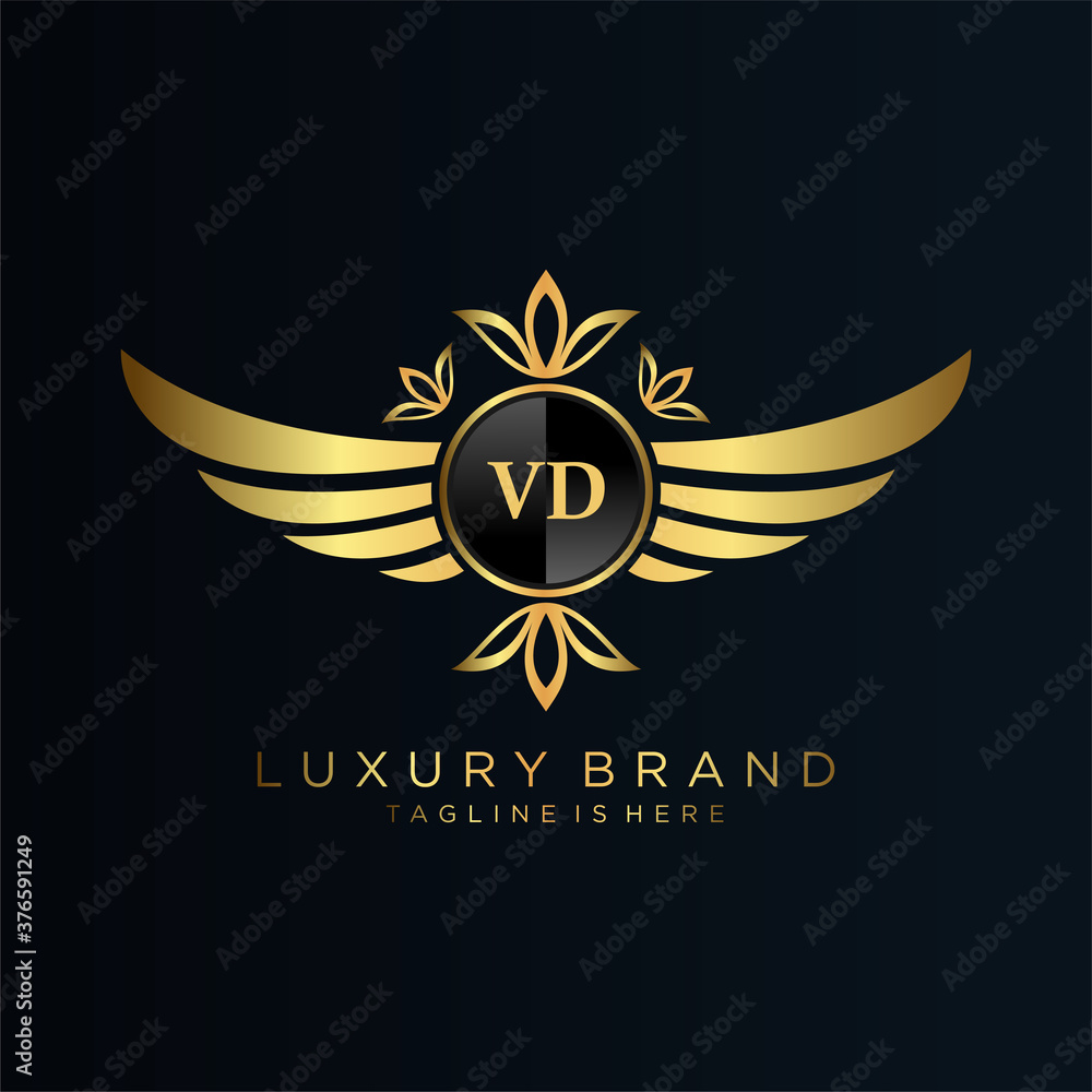 VD Letter Initial with Royal Template.elegant with crown logo vector ...