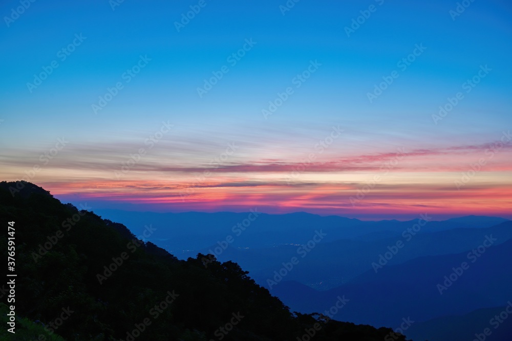 伊吹山で見た日没後のブルーモーメント情景＠滋賀