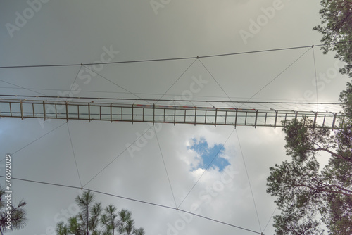 Long glass bridge hanging in the air in China