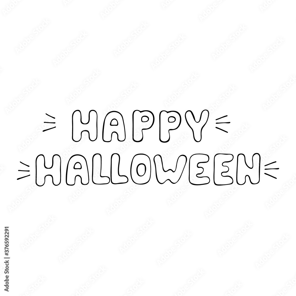 Happy Halloween background. Black and white. Vector illustration.