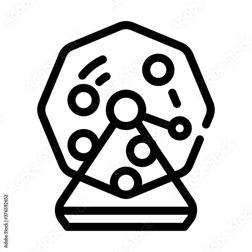 lotto machine with balls line icon vector illustration