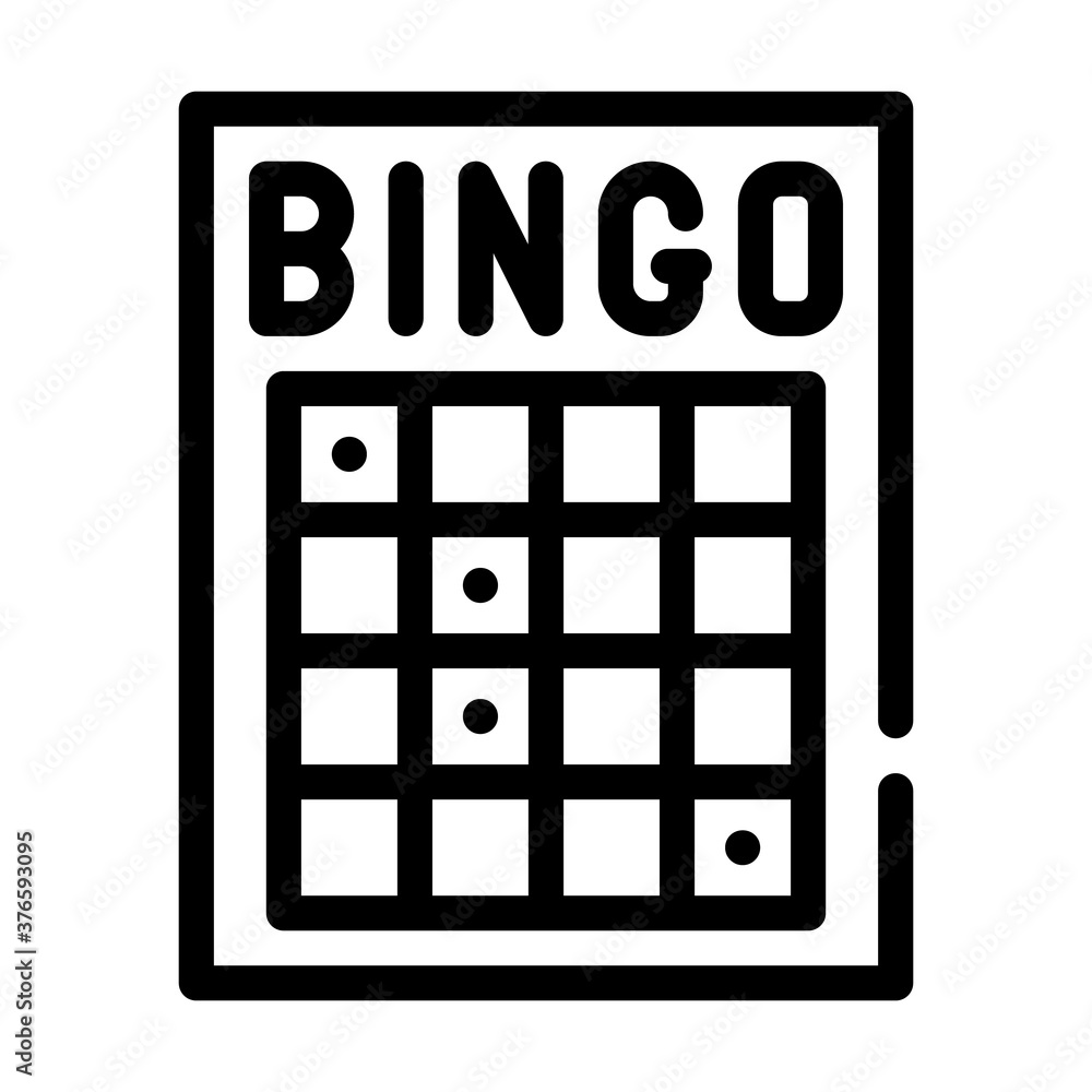 bingo card line icon vector isolated illustration bingo card line icon vector isolated illustration