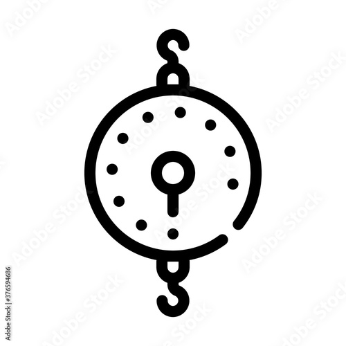 dynamometer measuring equipment line icon vector illustration