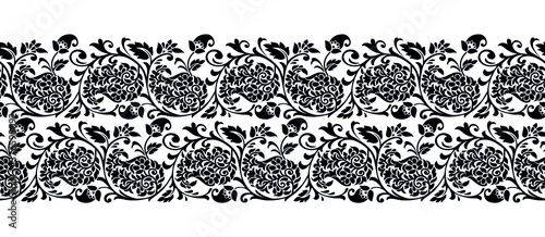 Seamless vector paisley border design