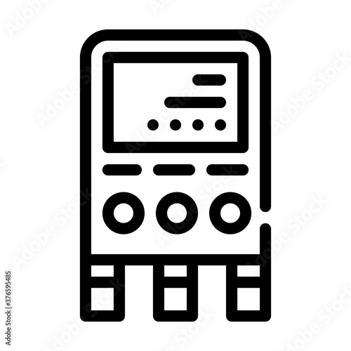 gauge manifold measuring equipment line icon vector illustration