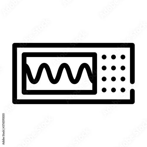 oscilloscope measuring equipment line icon vector illustration