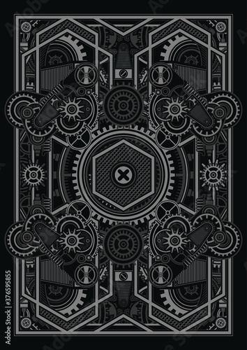 Retro mecha frame stock for poster event