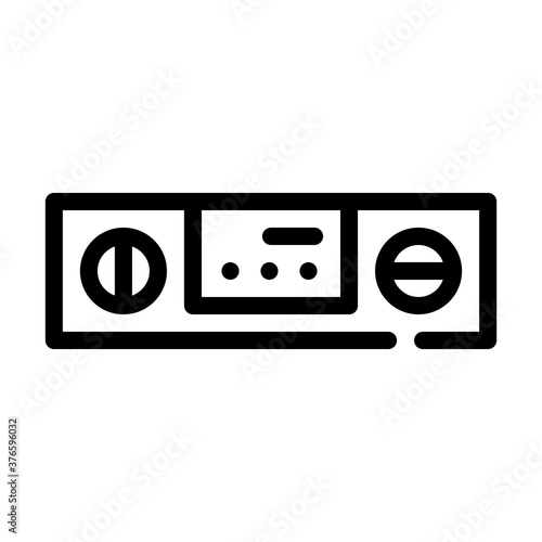 digital protractor measuring equipment line icon vector illustration