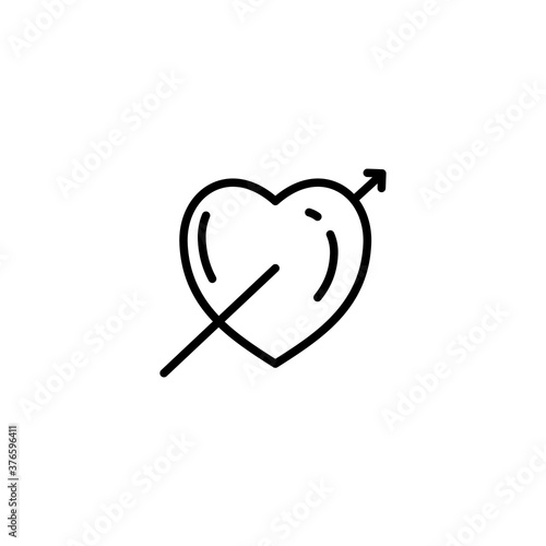 love heart icon outline style for your design