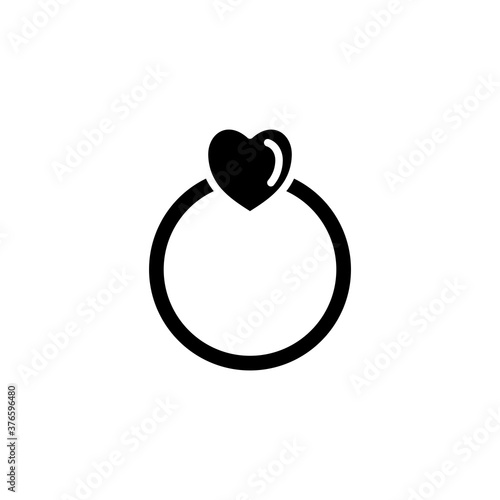 Ring wedding icon glyph style for your design