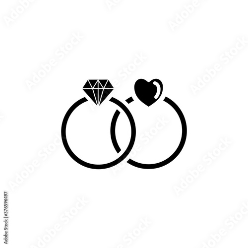 Ring wedding icon glyph style for your design