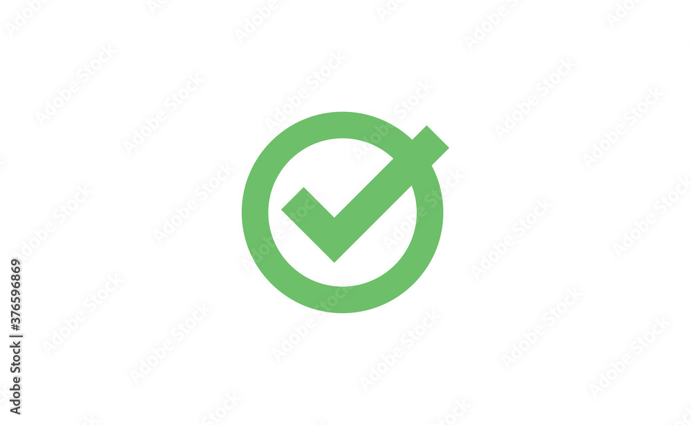 Green check mark. Symbol of approval. Approved tick symbol inside a circle. Green check mark. Symbol of approval. Approved tick symbol inside a circle.