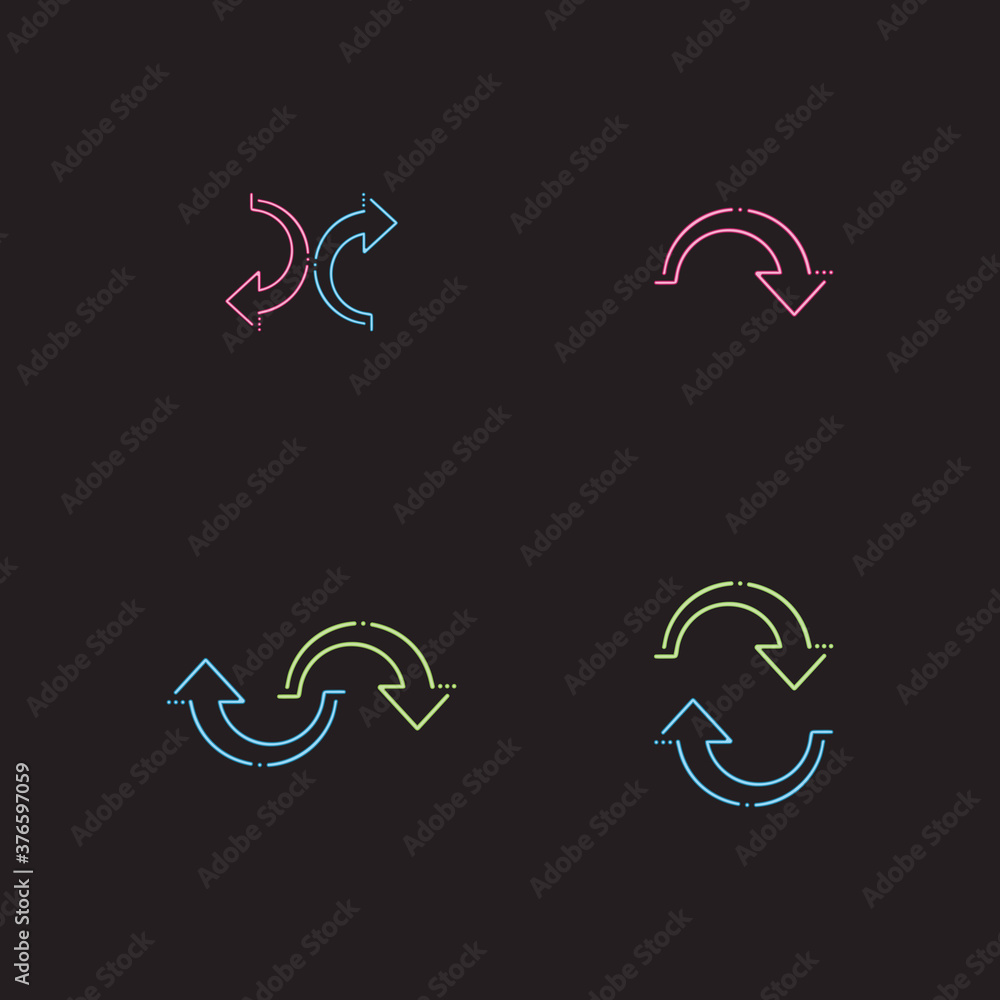 Arrow neon glow vector illustration design template Arrow neon glow vector illustration design template