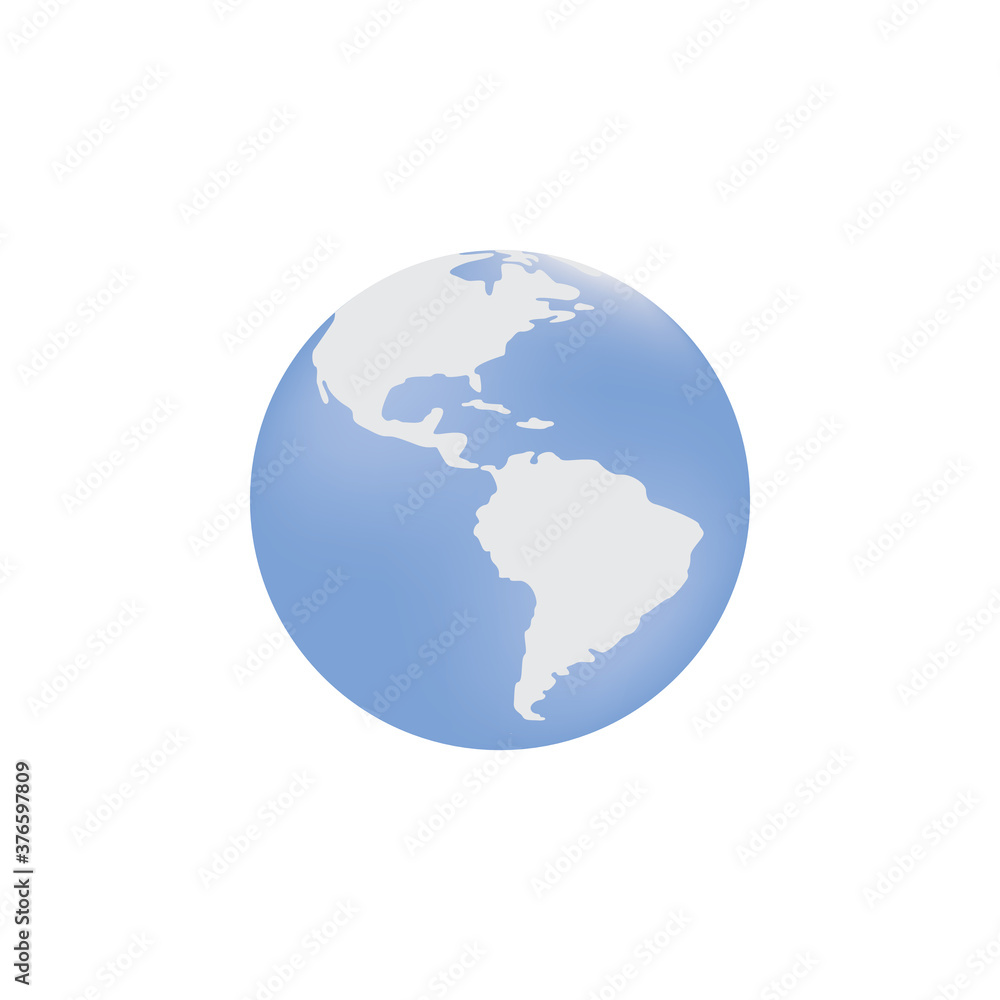 Earth logo template element or globe blue sign vector illustration isolated.