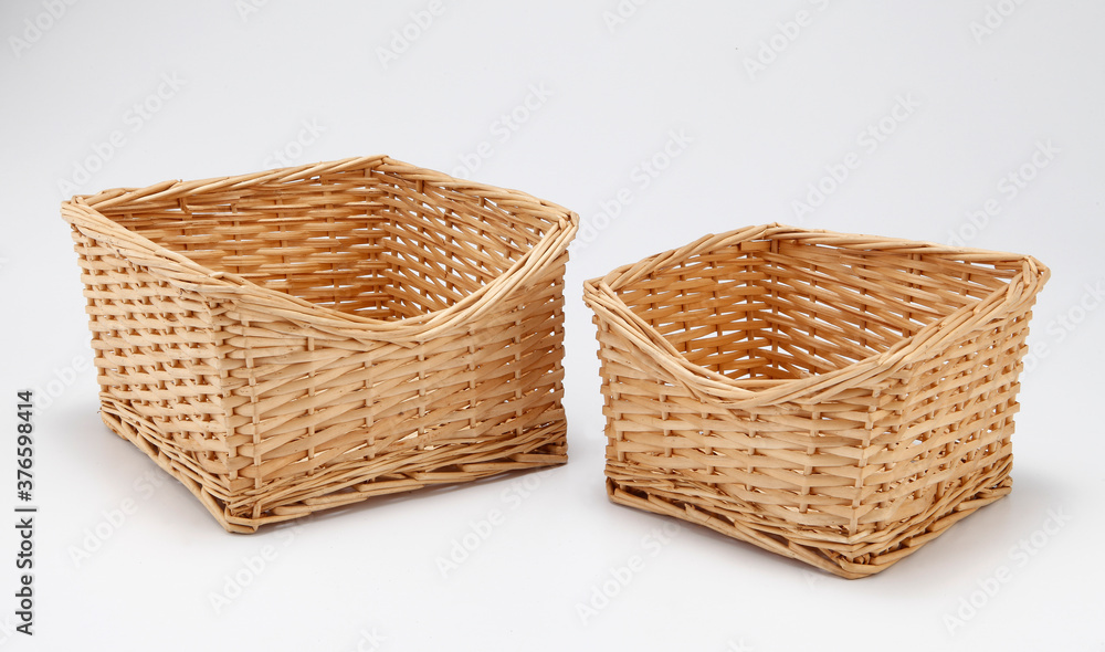 wicker basket isolated on white background wicker basket isolated on white background