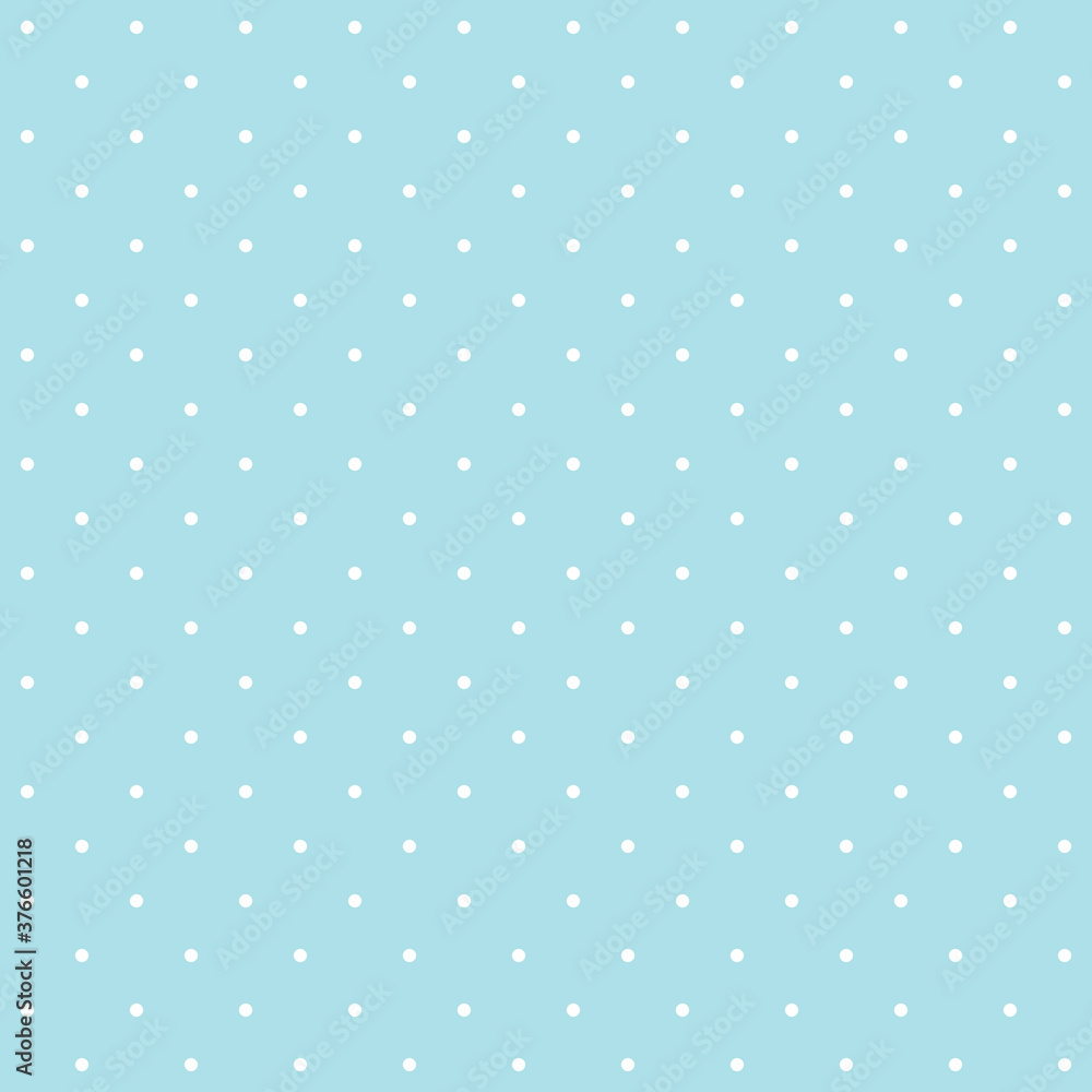 Polka dot pattern on light blue background, vector illustration
