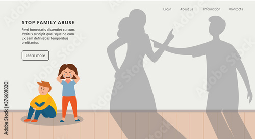 Vector template for the family conflict landing page.
