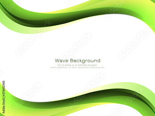 Modern green wave style background design