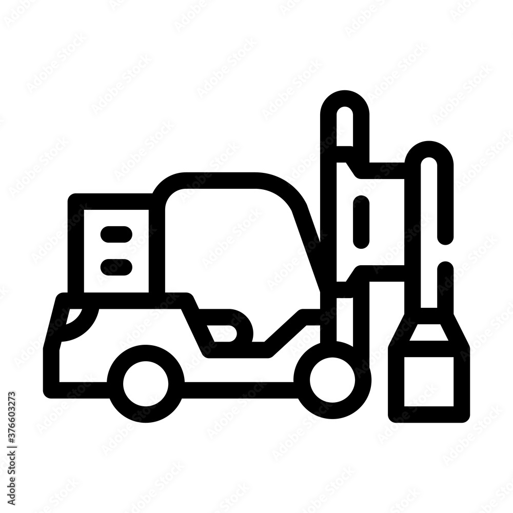 pile driver line icon vector isolated illustration pile driver line icon vector isolated illustration
