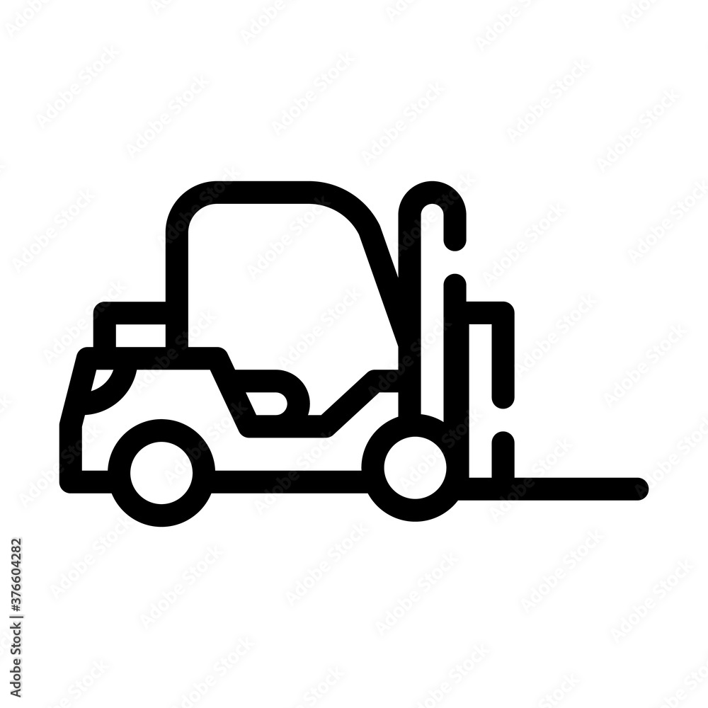 forklift car line icon vector isolated illustration