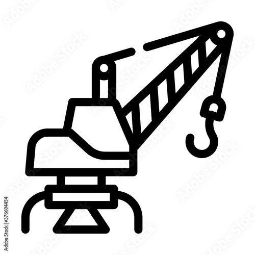 port crane line icon vector isolated illustration