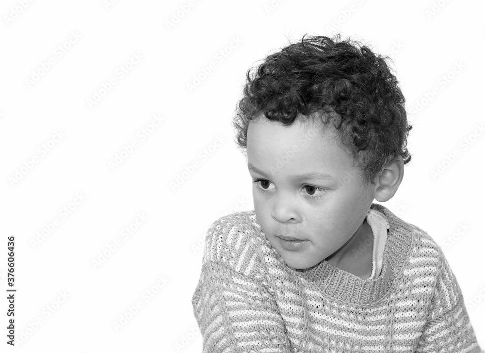 boy looking straight ahead on white background stock photo boy looking straight ahead on white background stock photo