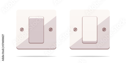 On and off light switch vector isolated illustration