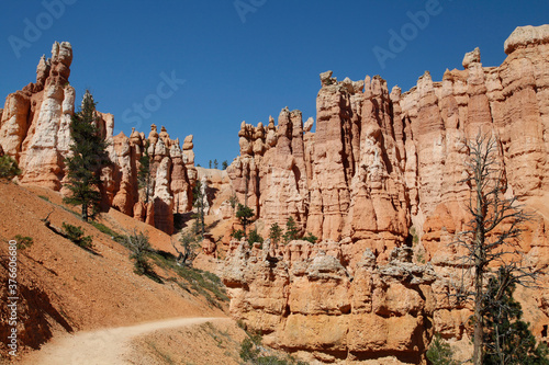 Impressive  breathtaking hoodoos  spire-shaped rock formations  at Bryce Canyon National Park in Utah 